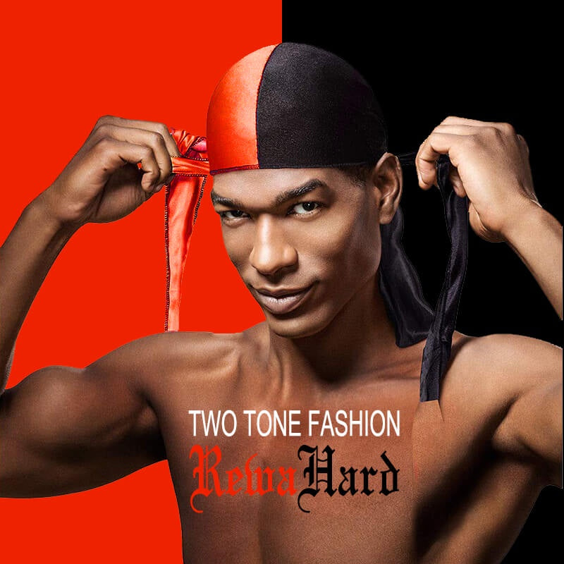 Rewahard Double Color Silky Durag - Red/Black