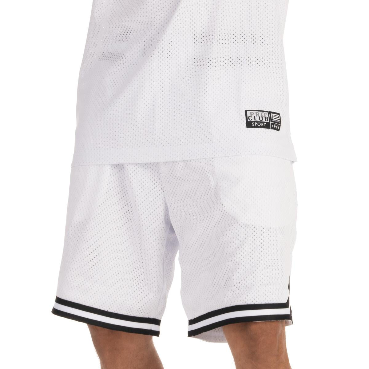 Pro Club Classic Basketball Shorts - White/Black