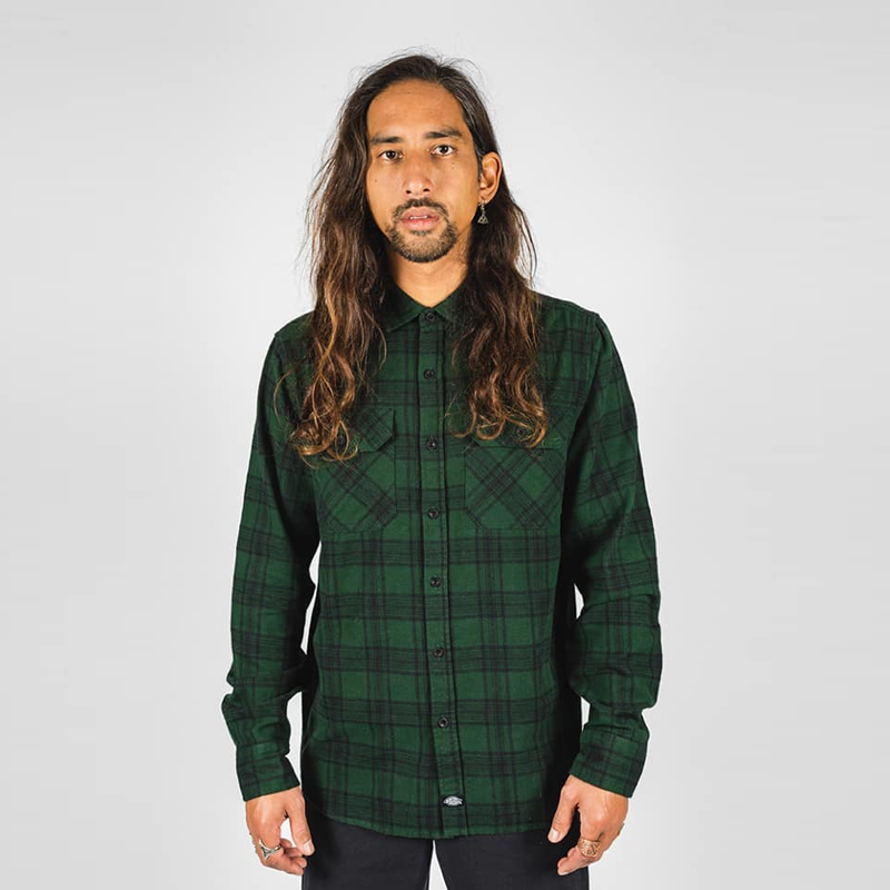 DICKIES – MIDWEST Regular Fit Longsleeve Shirt - GREEN