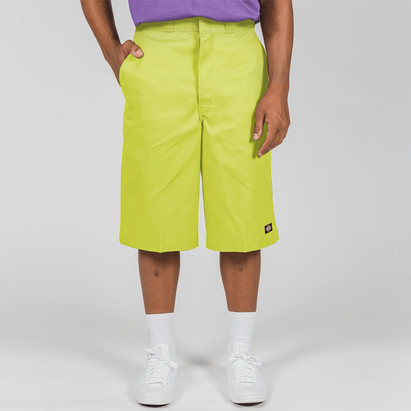 DICKIES - 42283 13 INCH LOOSE FIT MULTI POCKET WORK SHORT - SAFETY GREEN