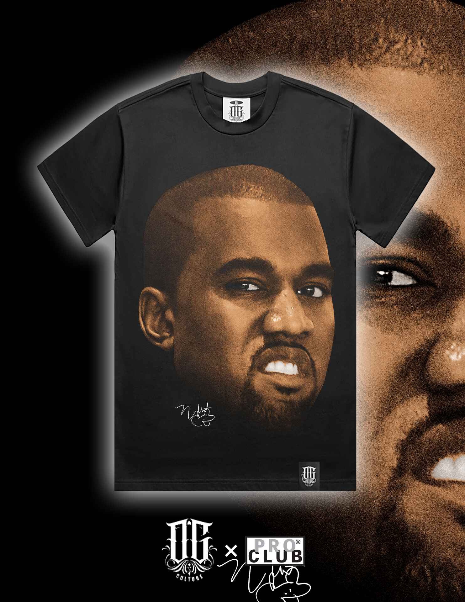 OG Culture X Pro Club Heavyweight Tee - Kanye West Portrait