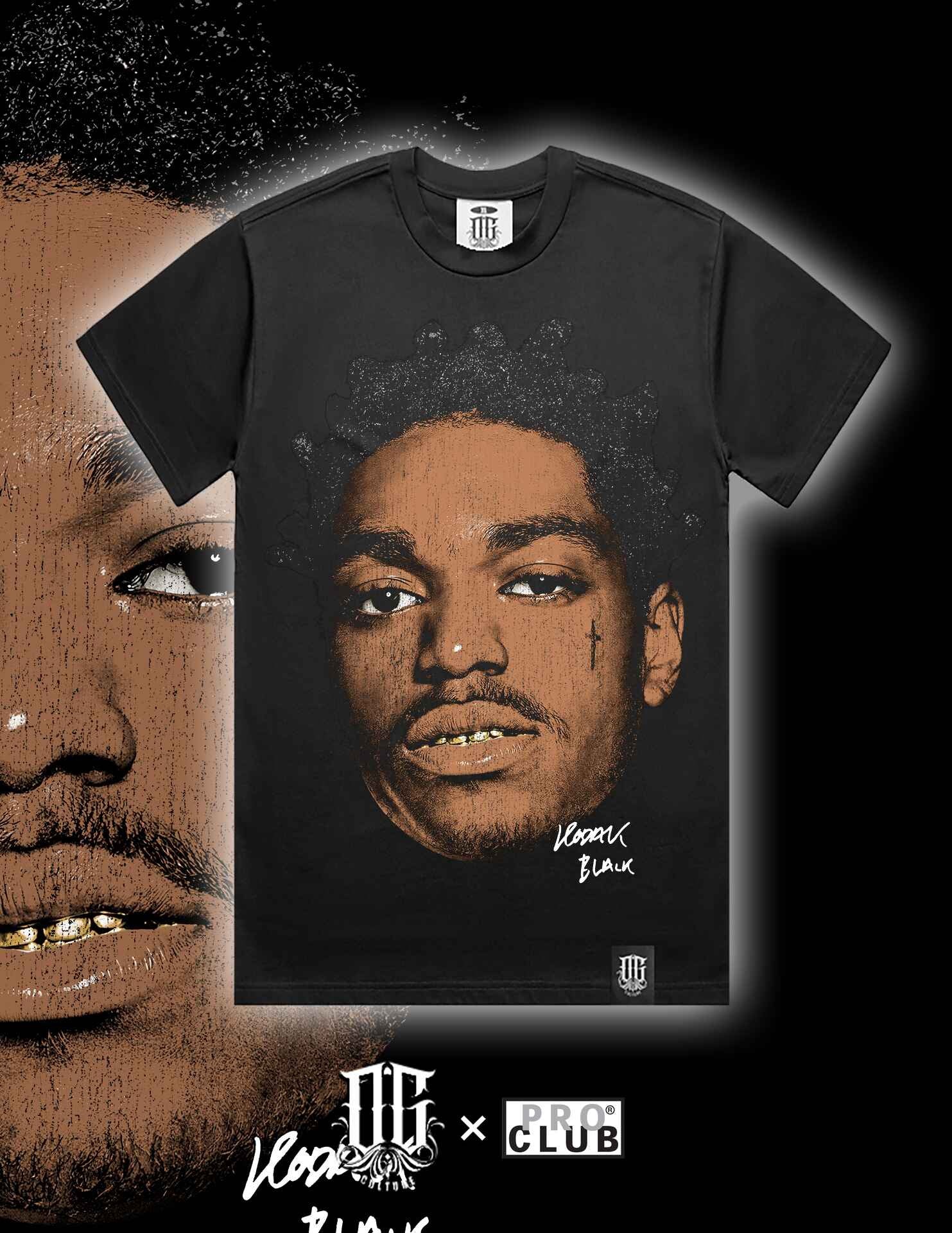 OG Culture X Pro Club Digital Printed Heavyweight Tee - Kodak Black Portrait