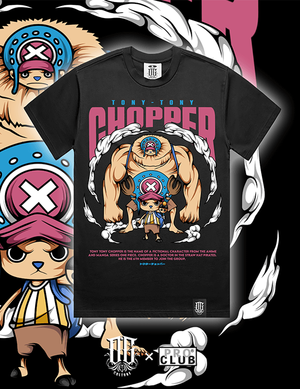 OG Culture X Pro Club Digital Printed Heavyweight Tee - One Piece Chopper