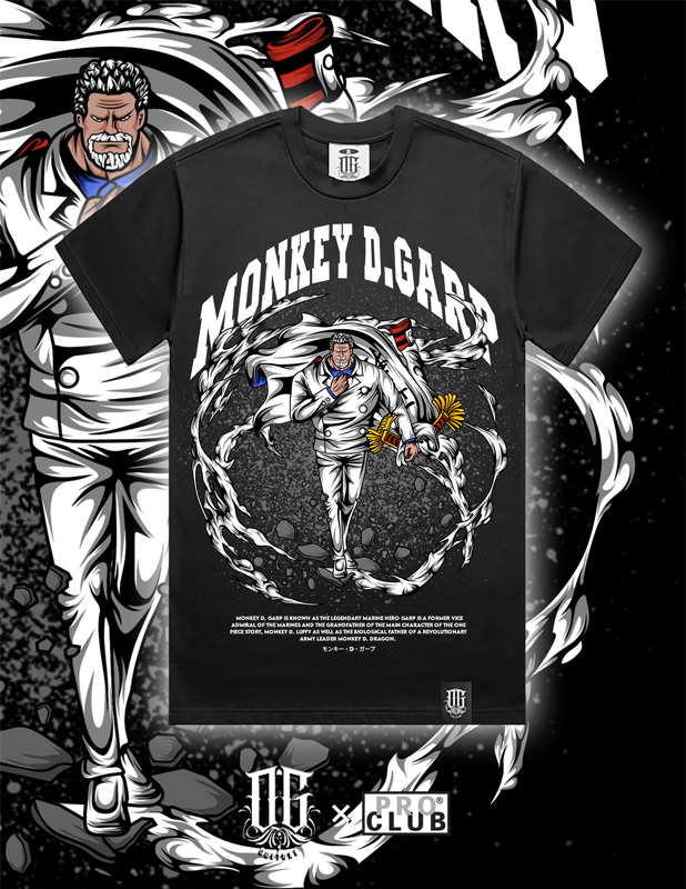 OG Culture X Pro Club Digital Printed Heavyweight Tee - One Piece Monkey D.Grap