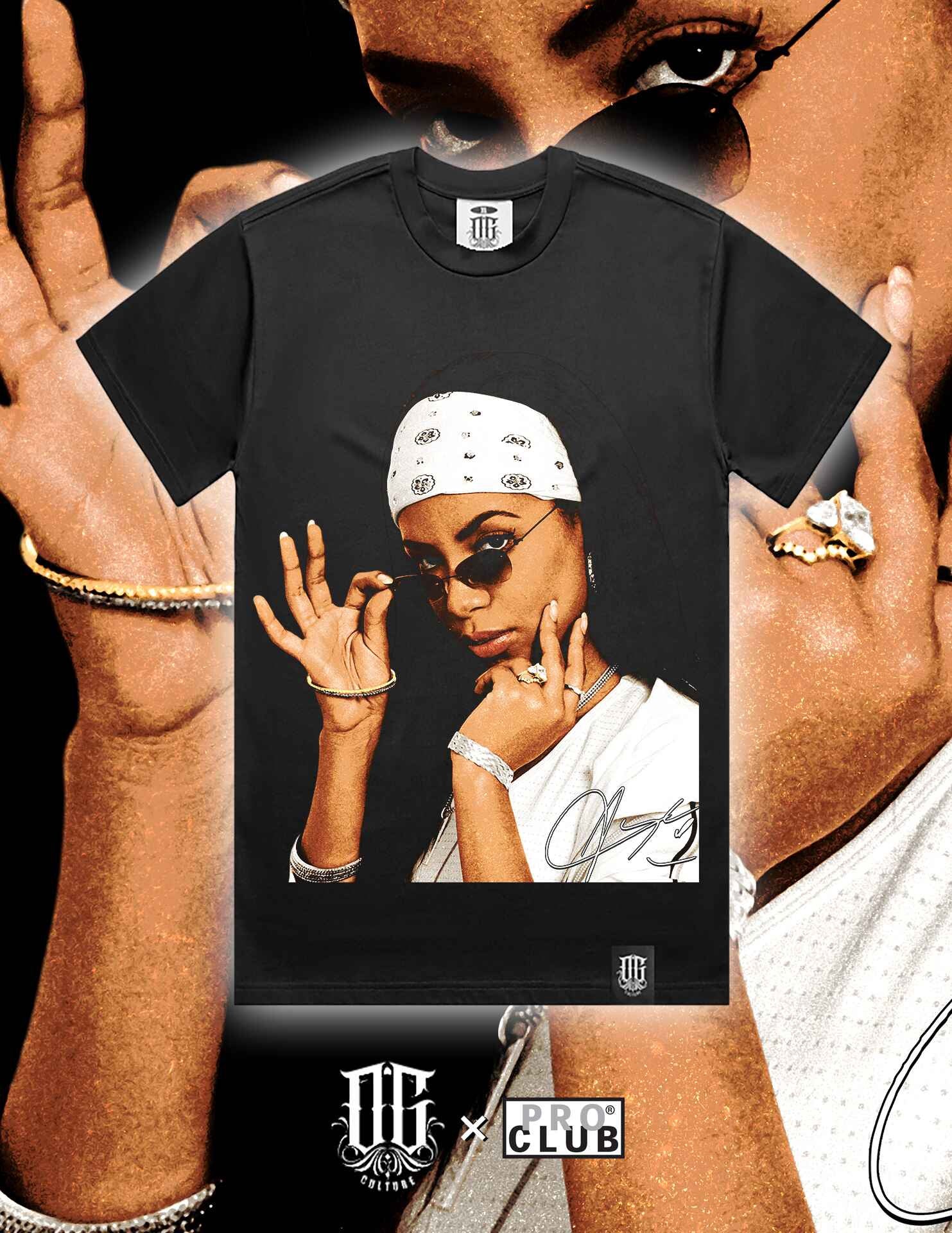 OG Culture X Pro Club Digital Printed Heavyweight Tee - Aalyah Portrait