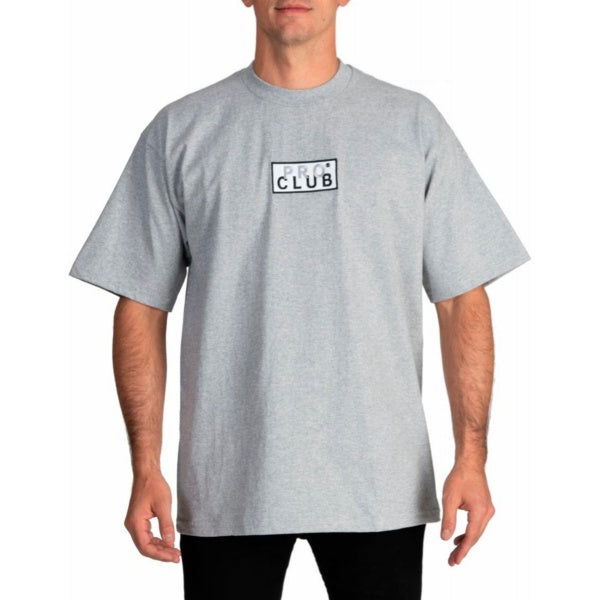 Pro Club Heavyweight Short Sleeve Embroidered Box Logo Tee - GRAY