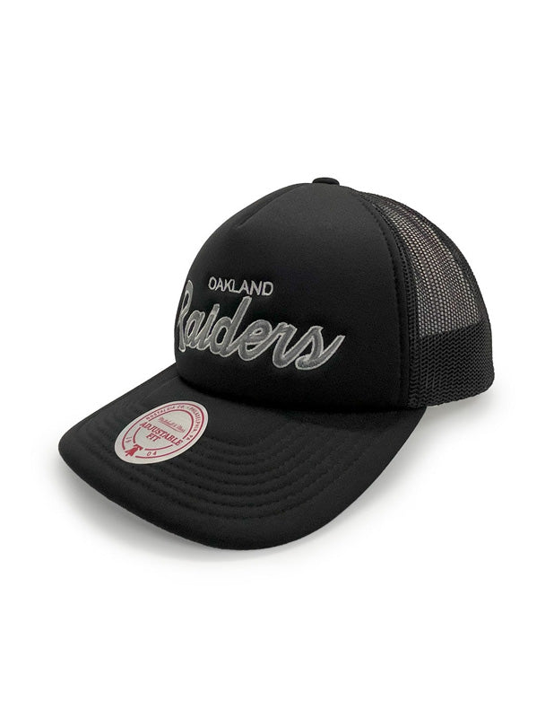 MITCHELL & NESS Snapback Classic Script Trucker Raiders - Black