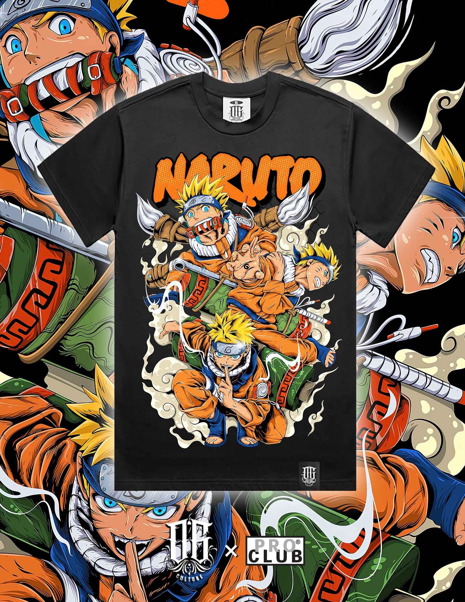 OG Culture X Pro Club Digital Printed Heavyweight Tee - Naruto