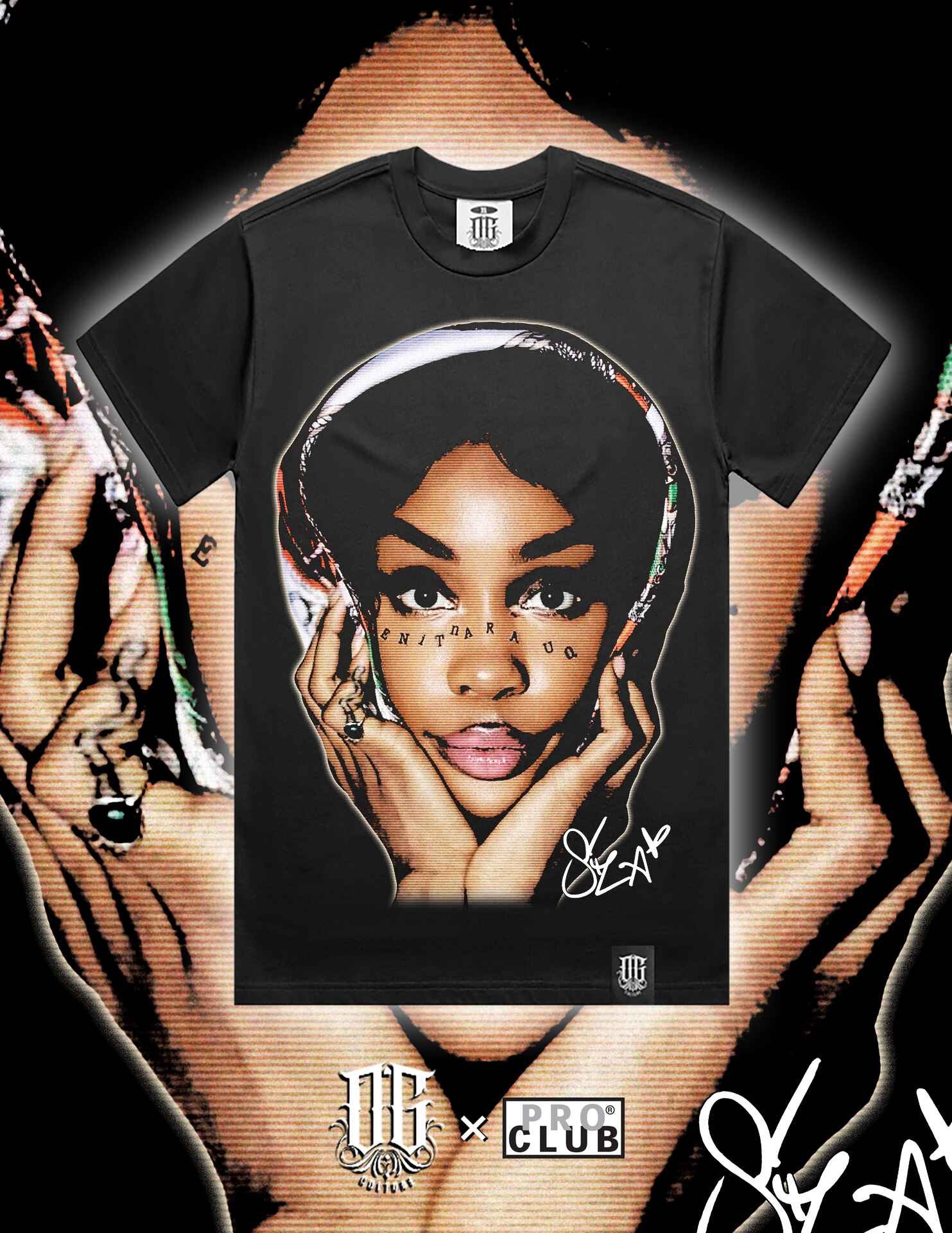 OG Culture X Pro Club Digital Printed Heavyweight Tee - SZA Portrait