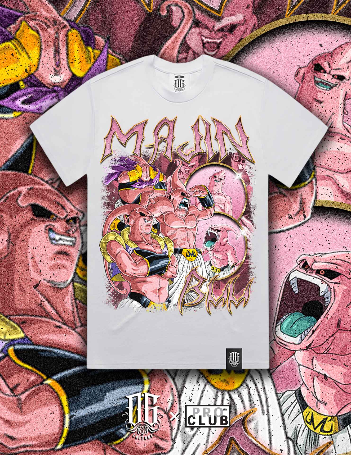 OG Culture X Pro Club Digital Printed Heavyweight Tee - Dragon Ball Majin Buu