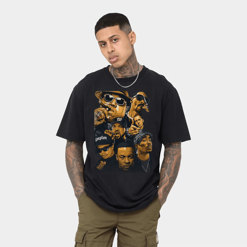 PRO CLUB  HEAVYWEIGHT HIP HOP GROUP DIGITAL PRINTED TEE