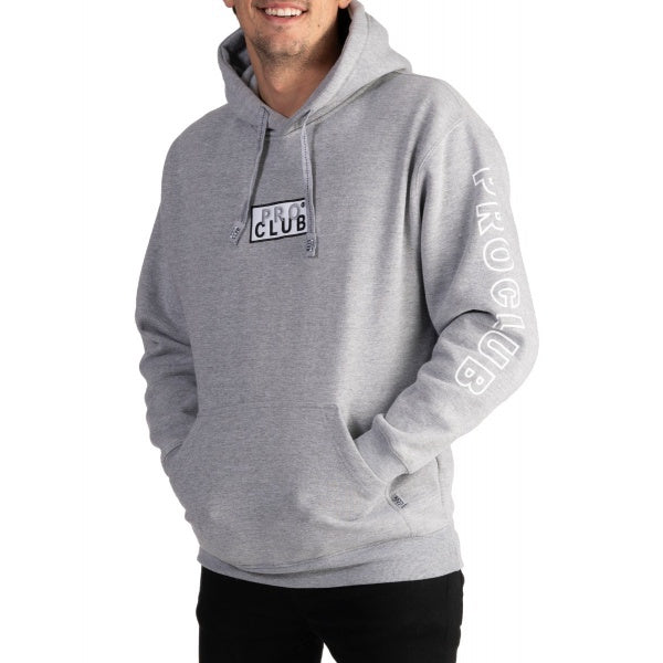 Pull Over Box Pro Club Heavyweight Pullover BOX LOGO Hoodie (13oz) – GRAY