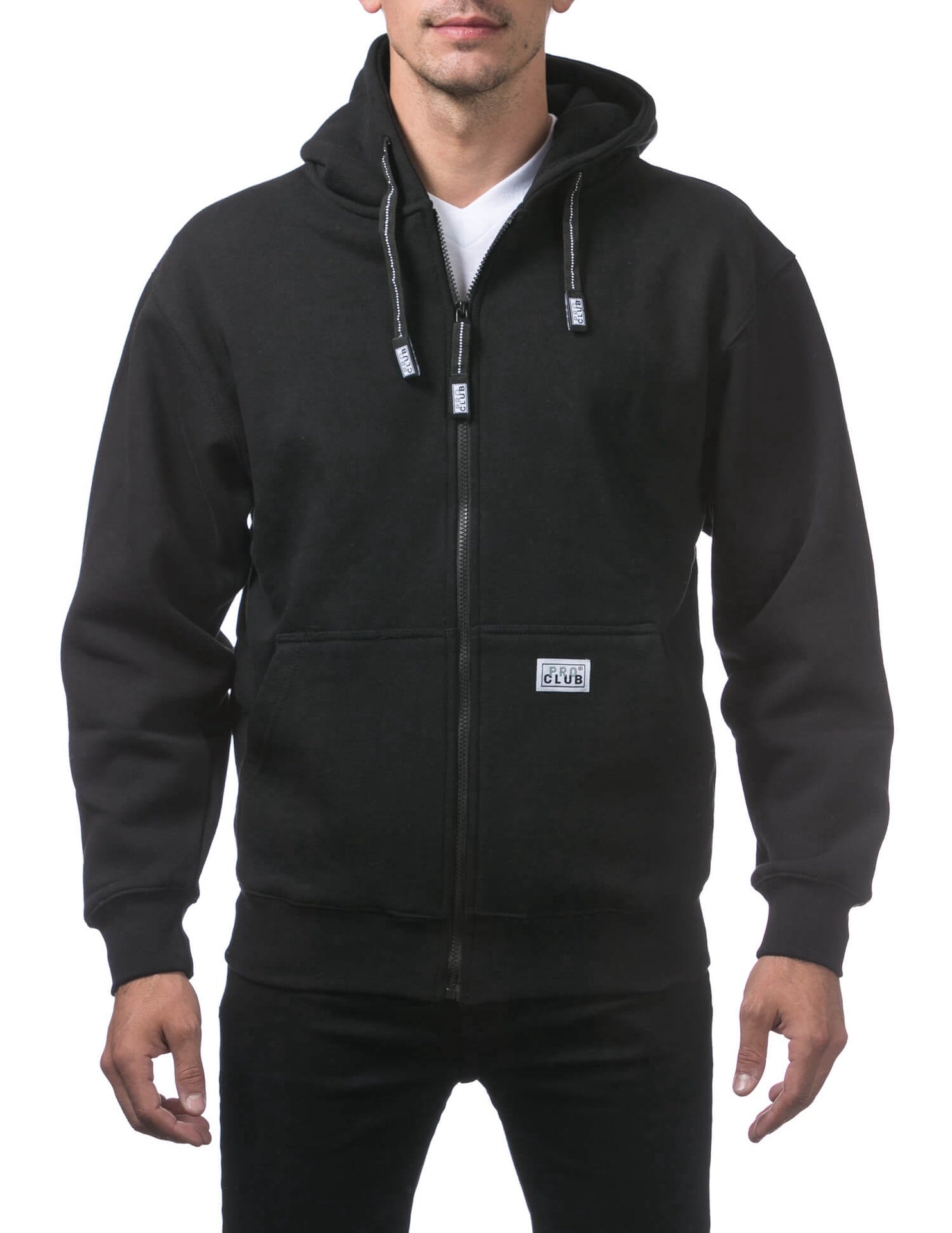Pro Club Heavyweight Full Zip Fleece Hoodie - BLACK