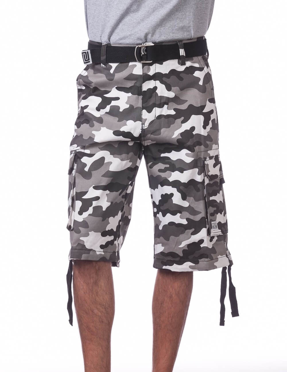 Pro Club Twill Cargo Shorts with Belt - CITY CAMO