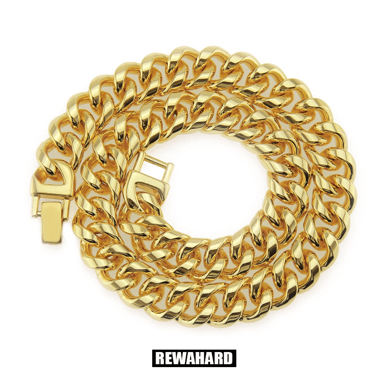 Gold Plated Stainless Steel Cuban Chain Necklace - 4mm Or 5mm, 19/21 Inch, For Men & Women