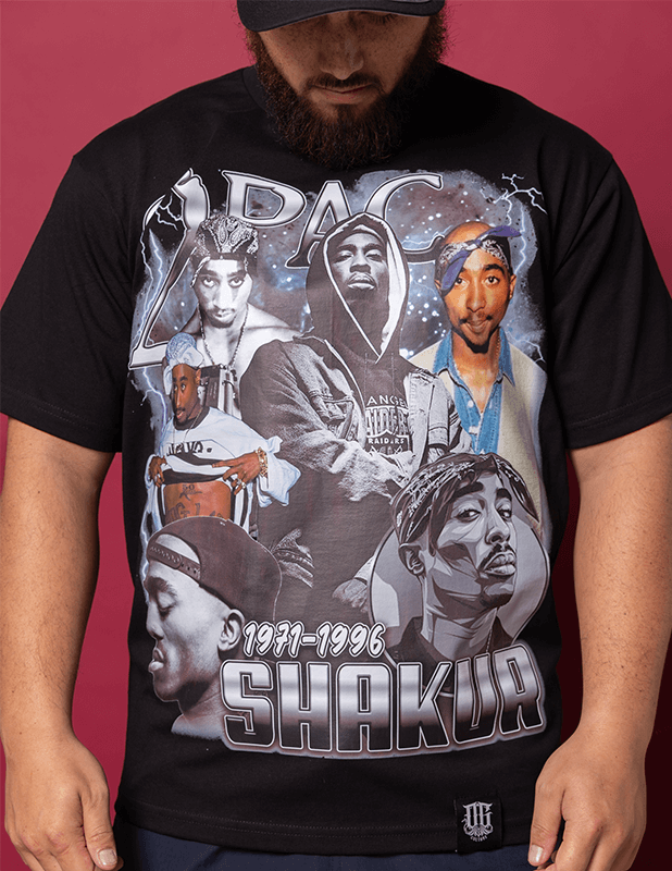 OG Culture X Pro Club Digital Printed Heavyweight Tee - Tupac Shakur 1971-1996