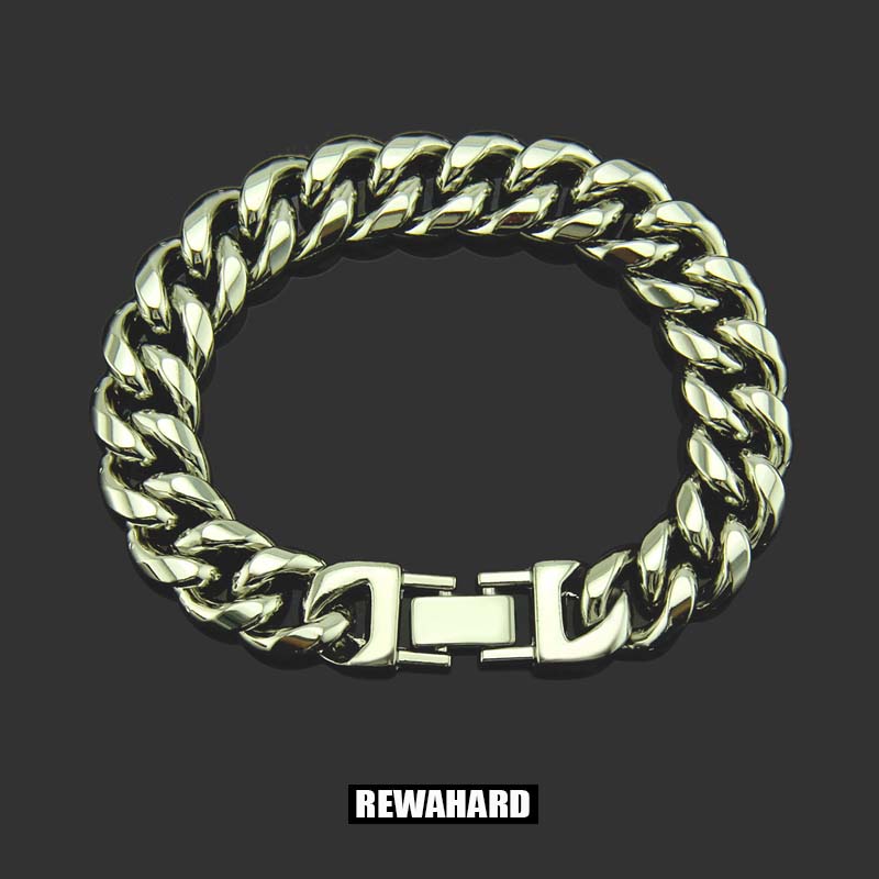 Rewahard - Stainless Steel Cuban Chain Bracelet - Rewahard Apparel