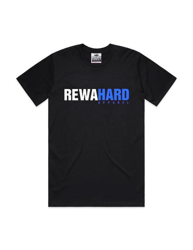 Pro Club Men's Heavyweight REWAHARD Royal logo Tee - BLACK