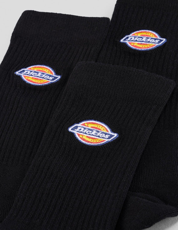 Dickies Valley Grove Socks 3 Pack- Black (Size 6-12)