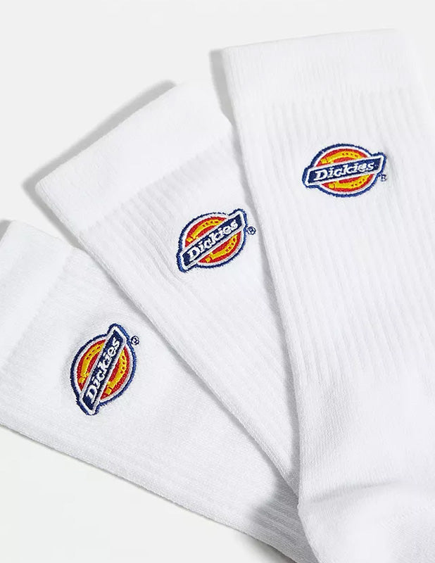 Dickies Valley Grove Socks 3 Pack- White (Size 6-12)