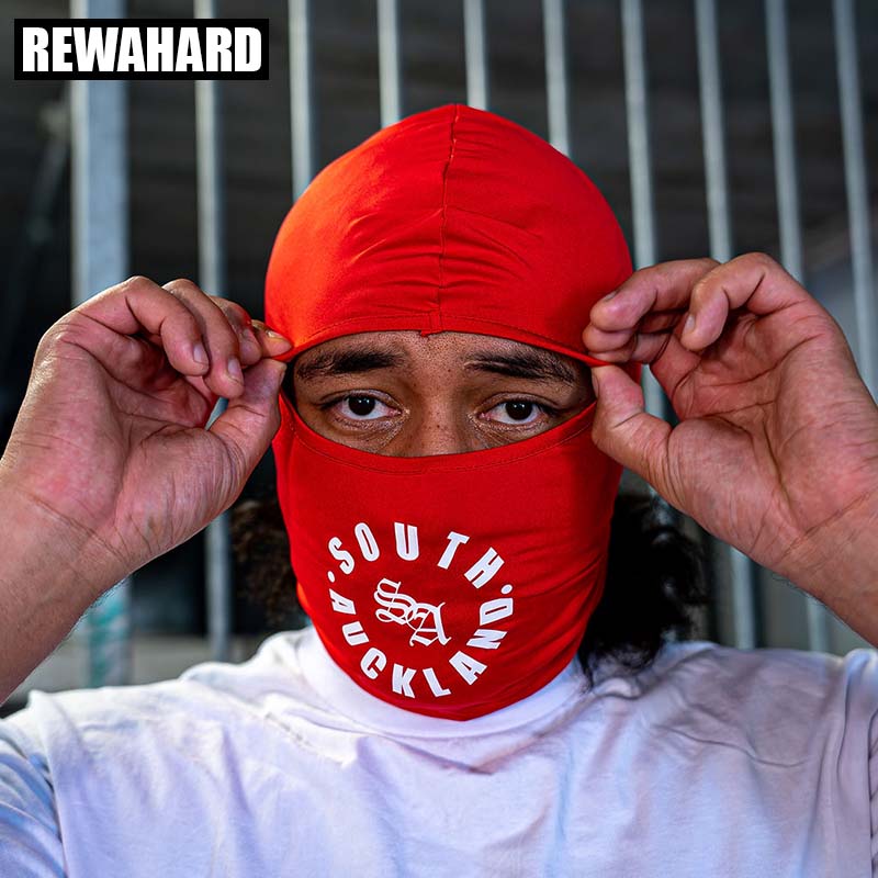 Rewahard Printed Full Head Gangster Balaclava Neck Gaiter - Red