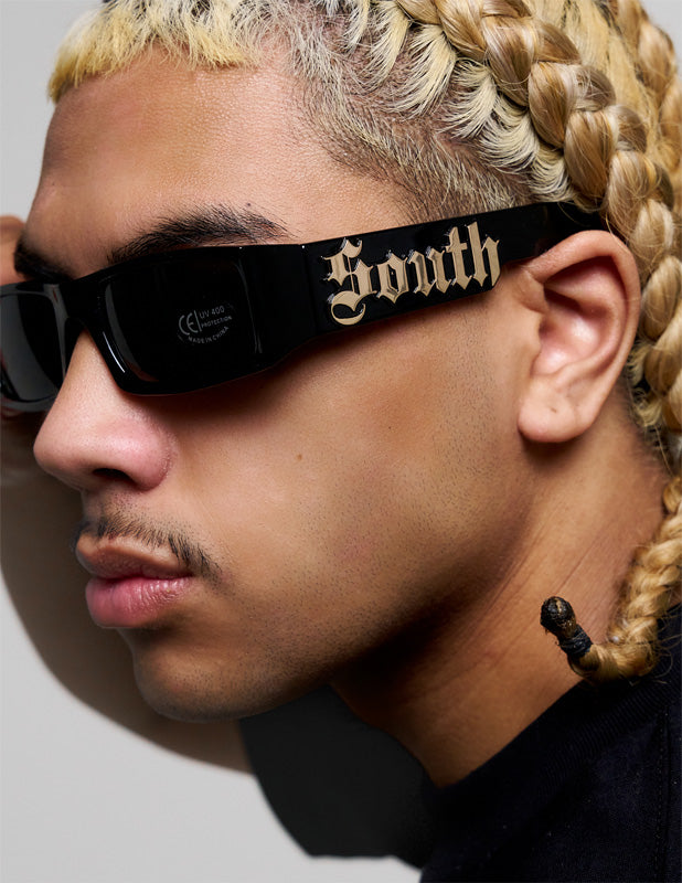 Rewahard - Gold South Side SUNGLASSES Super Dark Shade