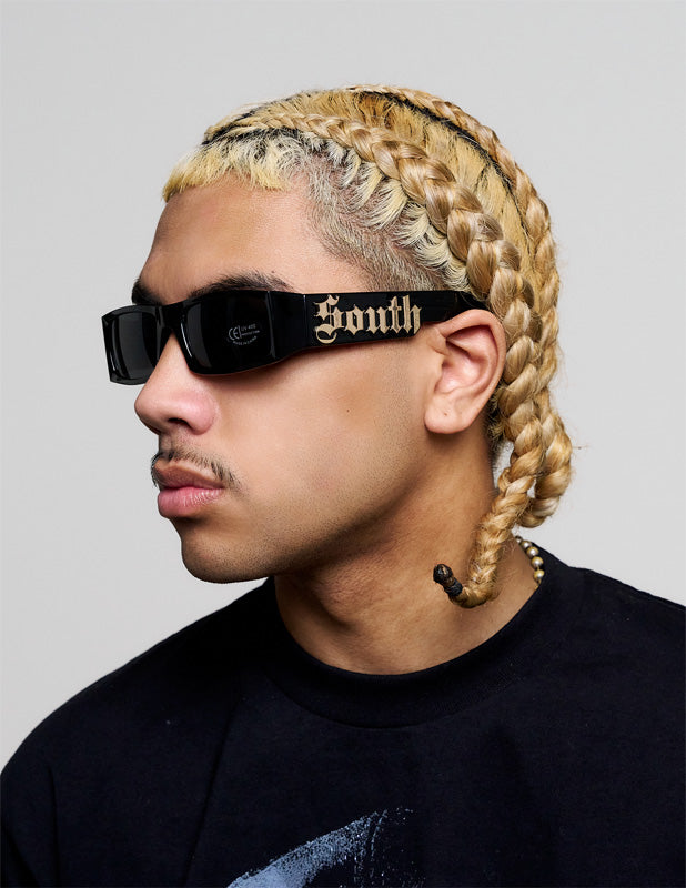 Rewahard - Gold South Side SUNGLASSES Super Dark Shade