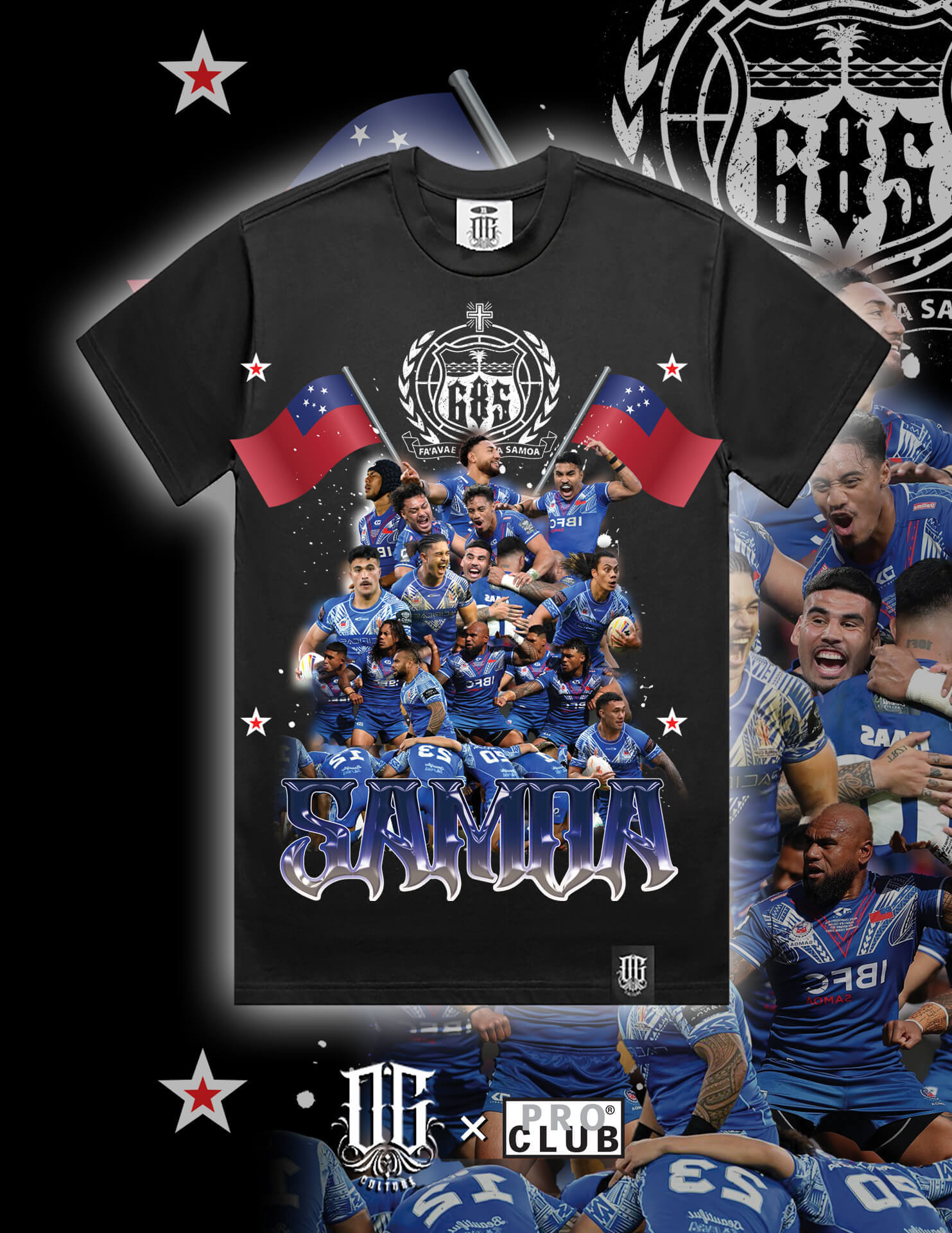 OG Culture X Pro Club Heavyweight Tee - Samoa Pacific Rugby World Cup