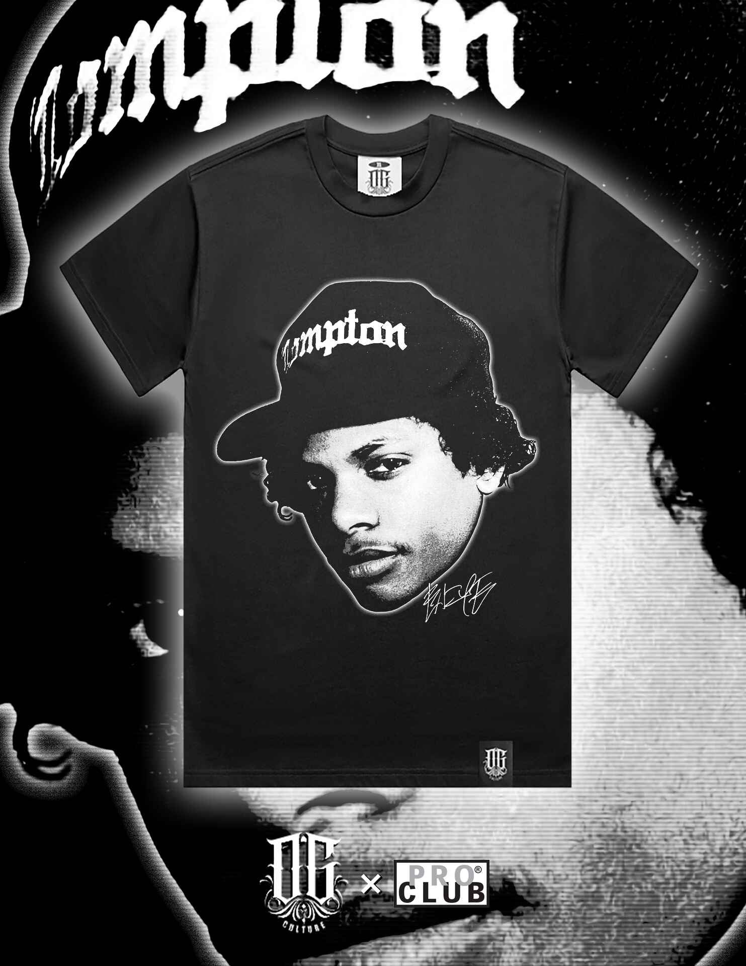 OG Culture X Pro Club Heavyweight Tee - Eazy E Portrait