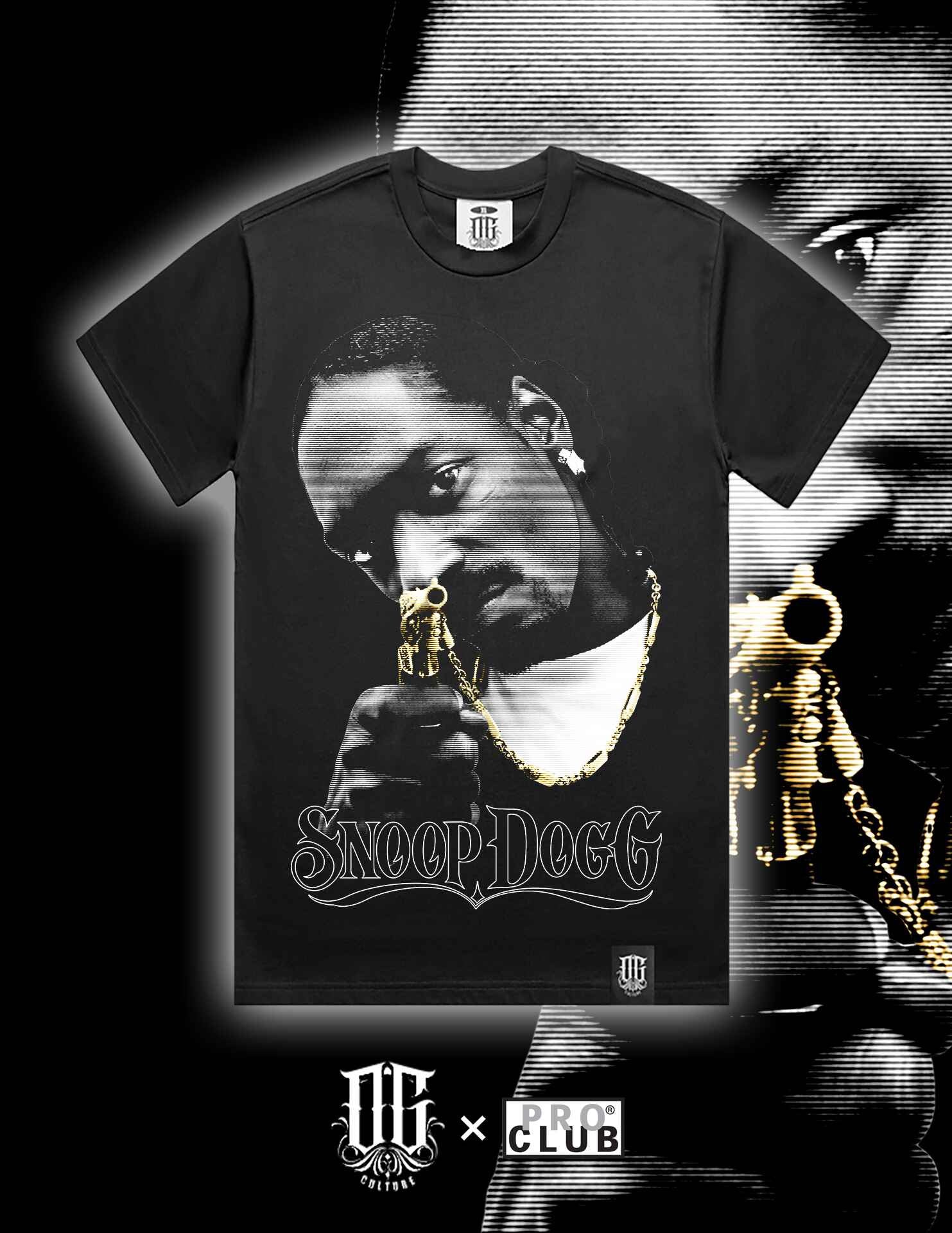 OG Culture X Pro Club Digital Printed Heavyweight Tee - Snoop Dogg Portrait