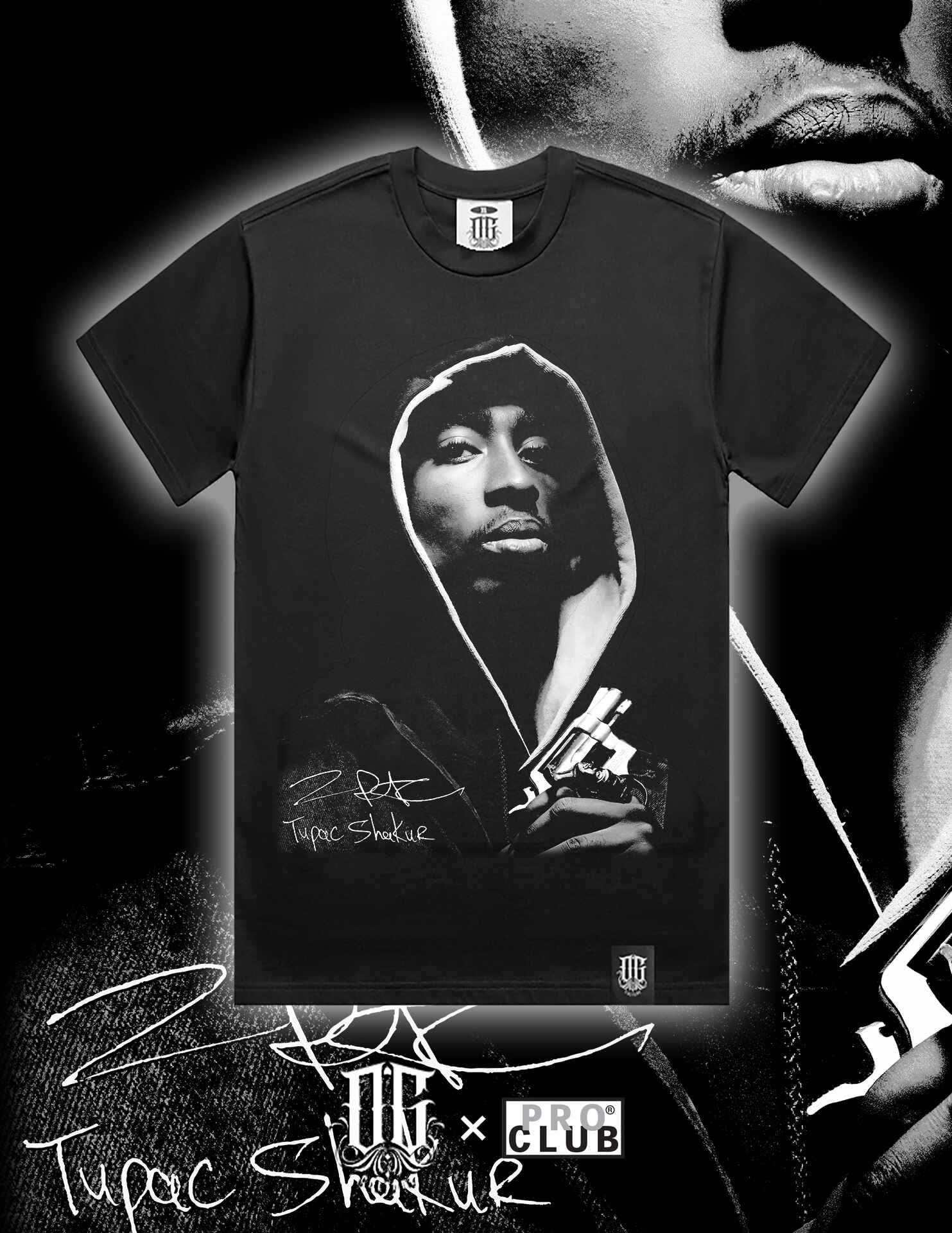 OG Culture X Pro Club Heavyweight Tee - Tupac Portrait