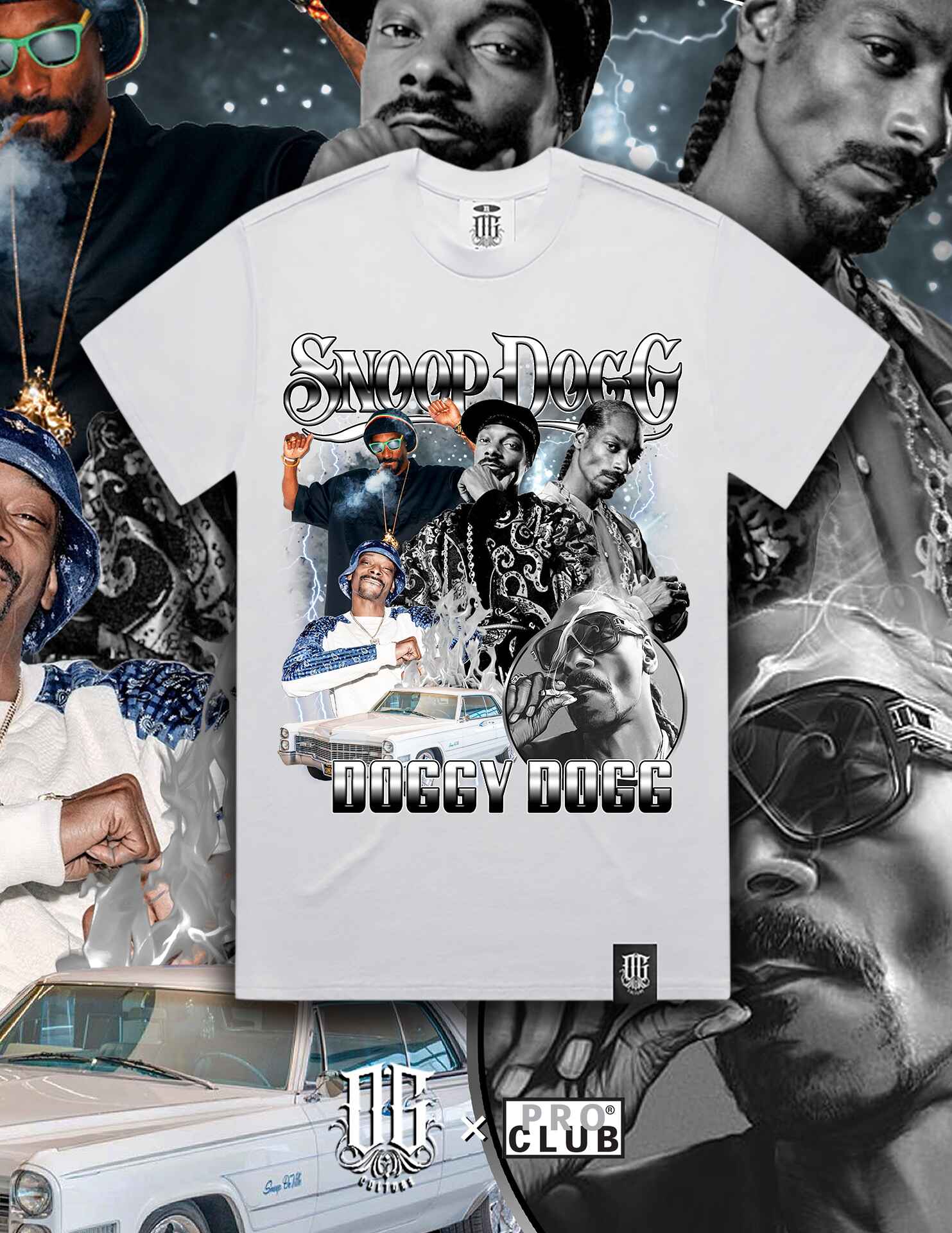 OG Culture X Pro Club Digital Printed Heavyweight Tee - Snoop Dogg Doggy Dogg
