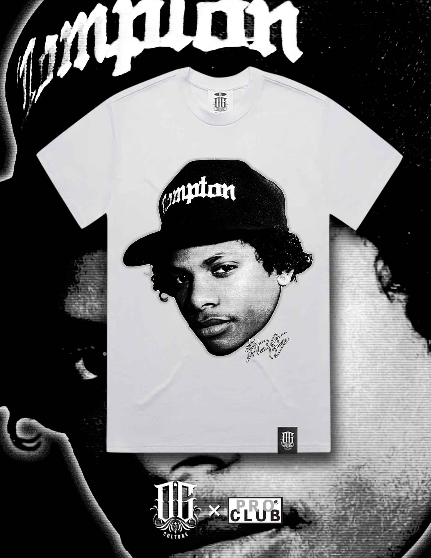 OG Culture X Pro Club Digital Printed Heavyweight Tee - Eazy E Portrait