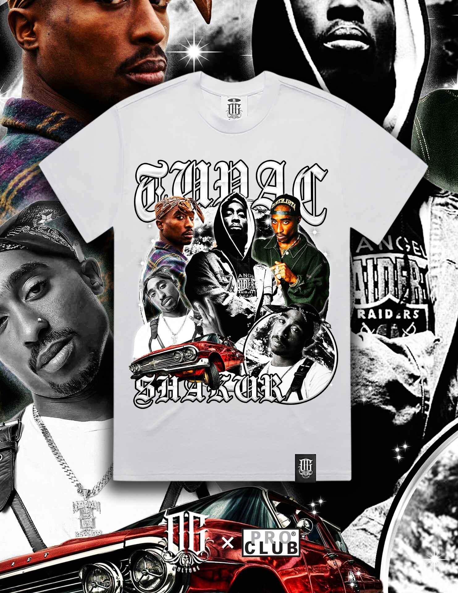 OG Culture X Pro Club Heavyweight Tee - 2pac Shakur 1971-1996