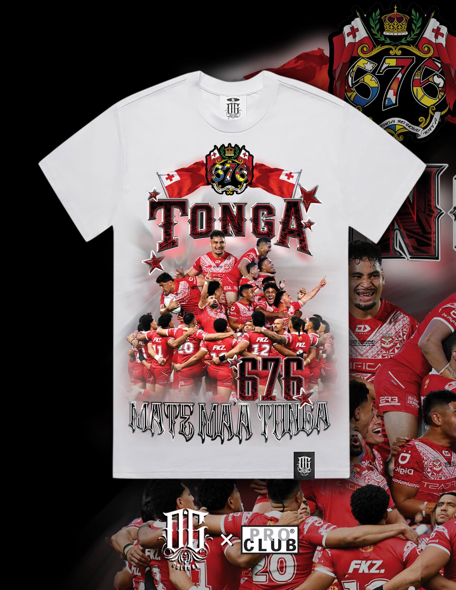 OG Culture X Pro Club Heavyweight Tee - Tonga Pacific Rugby World Cup