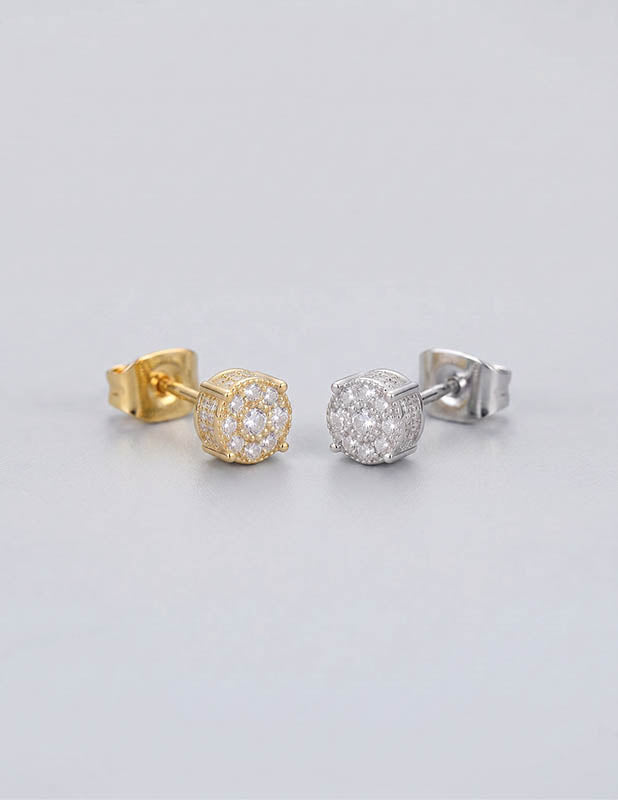 6mm Diamond Cluster Stud Earring