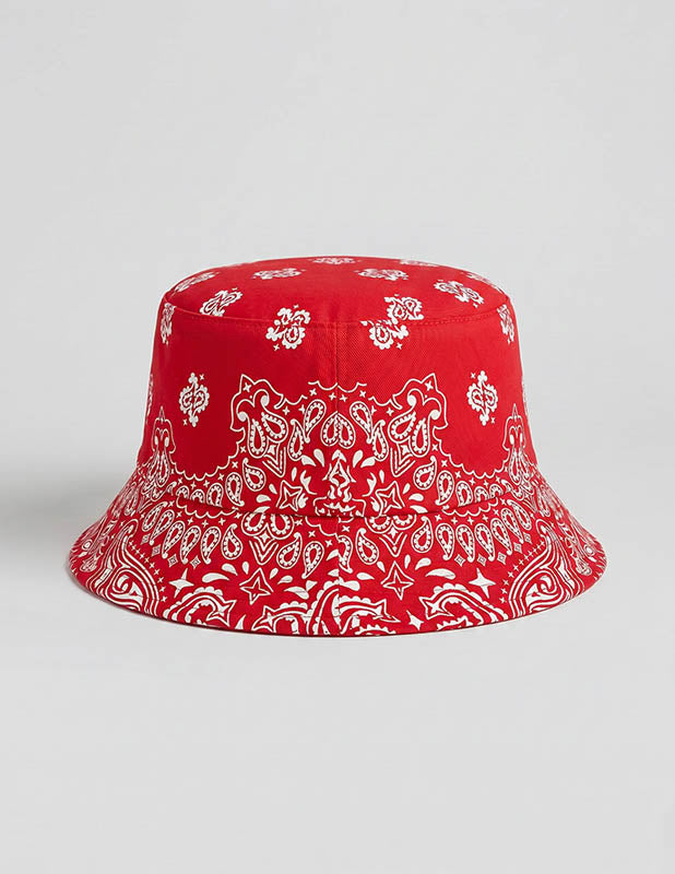 Rewahard Bandana Bucket Hat - Red