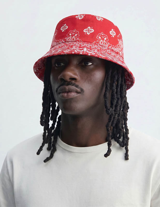 Rewahard Bandana Bucket Hat - Red