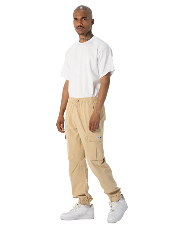 Pro Club Nylon Ripstop Cargo Track Pants - Khaki