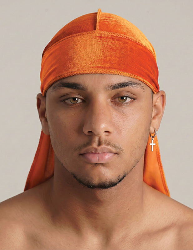 Rewahard Velvet Durag - Orange Tan