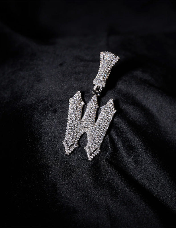 RWAHARD - Iced Letters Pendents A-Z SLIVER