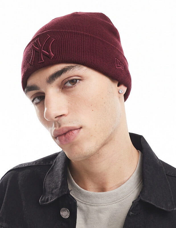 New Era - New York Yankees Knit Beanie - BURGUNDY
