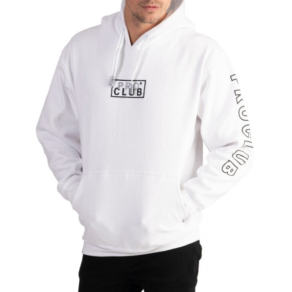 Pro Club Heavyweight Pullover BOX LOGO Hoodie (13oz) – WHITE