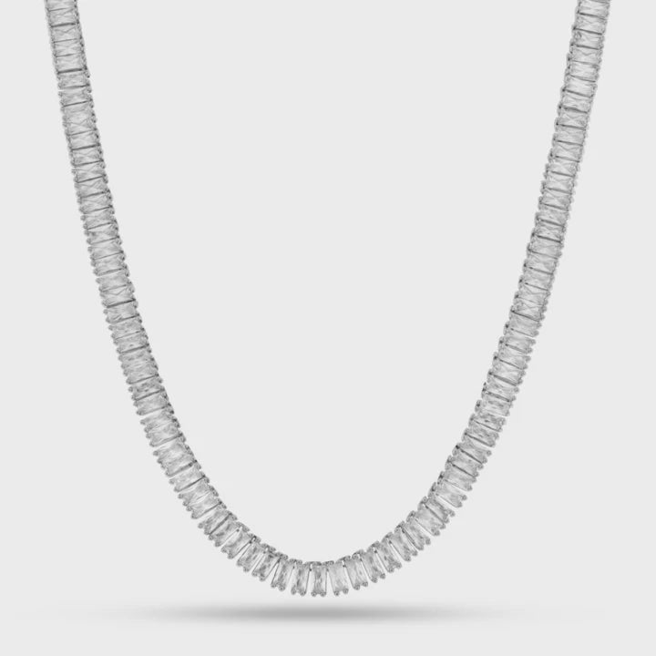 Rewahard Baguette Tennis Chain - Silver Plated