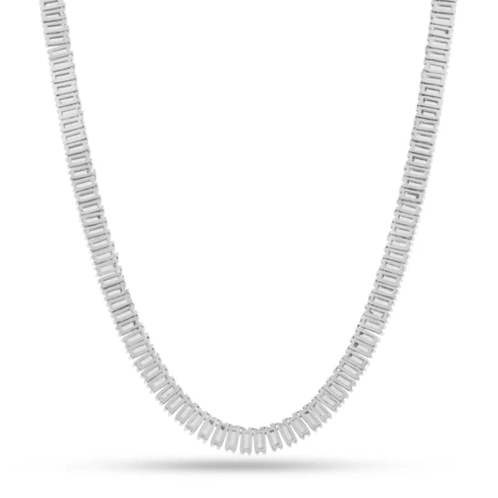 Rewahard Baguette Tennis Chain - Silver Plated