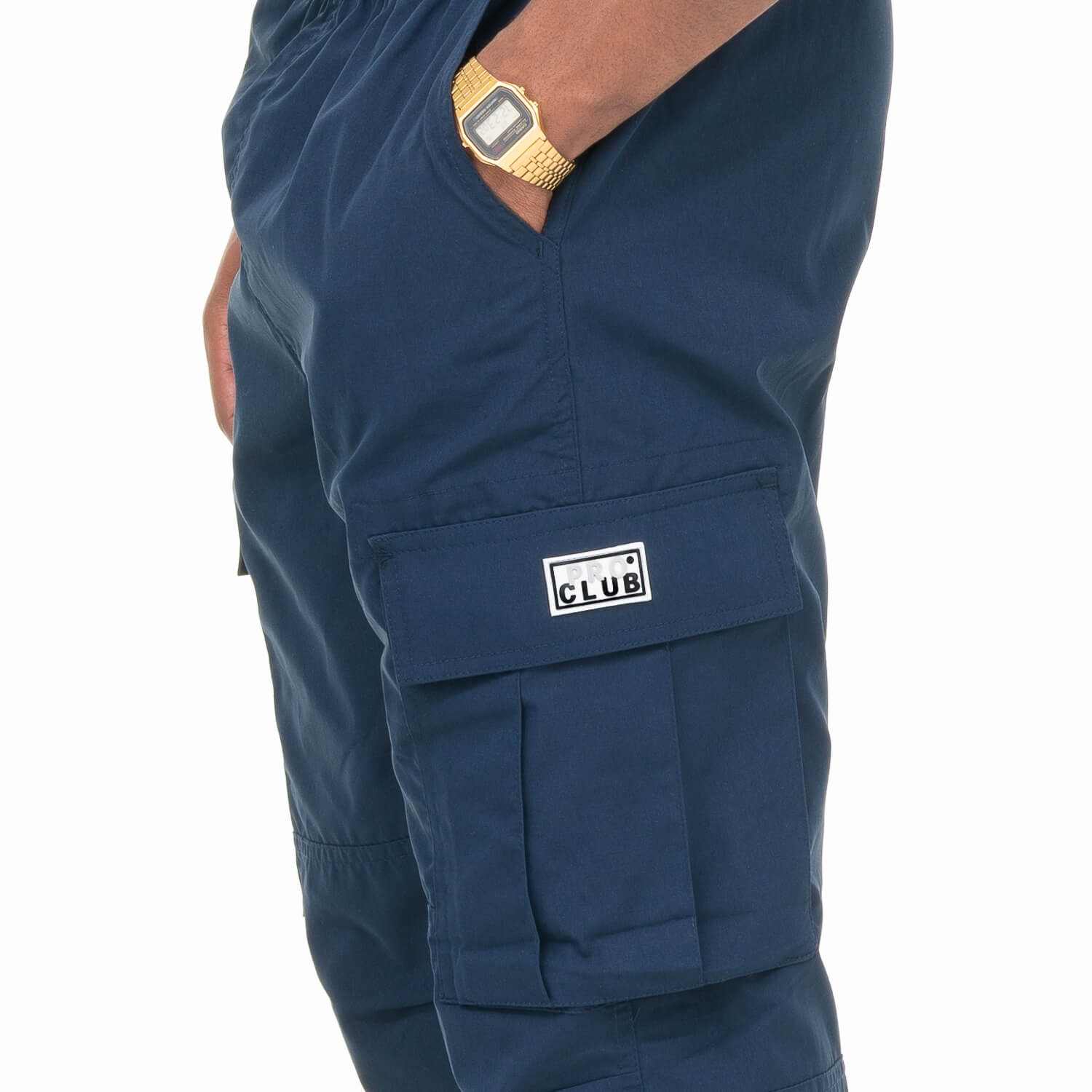 Pro Club Nylon  Ripstop Cargo Track Pants - Navy