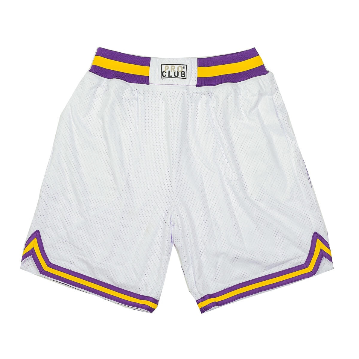 Pro Club Classic Basketball Shorts - White/Purple