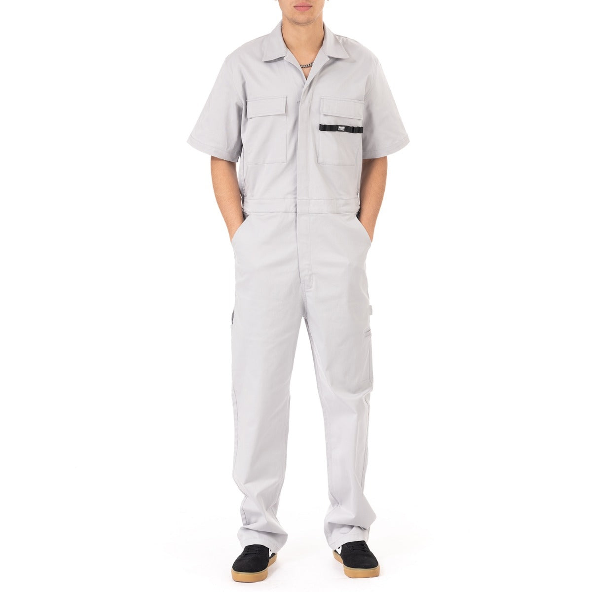 Pro Club Men's Workwear Mechanic's Short Sleeve Coverall - Silver