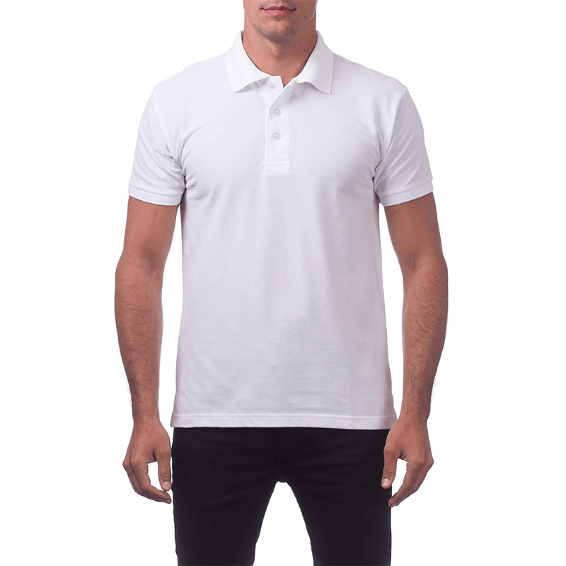 Pro Club Men's Pique Polo Cotton Short Sleeve Shirt - White