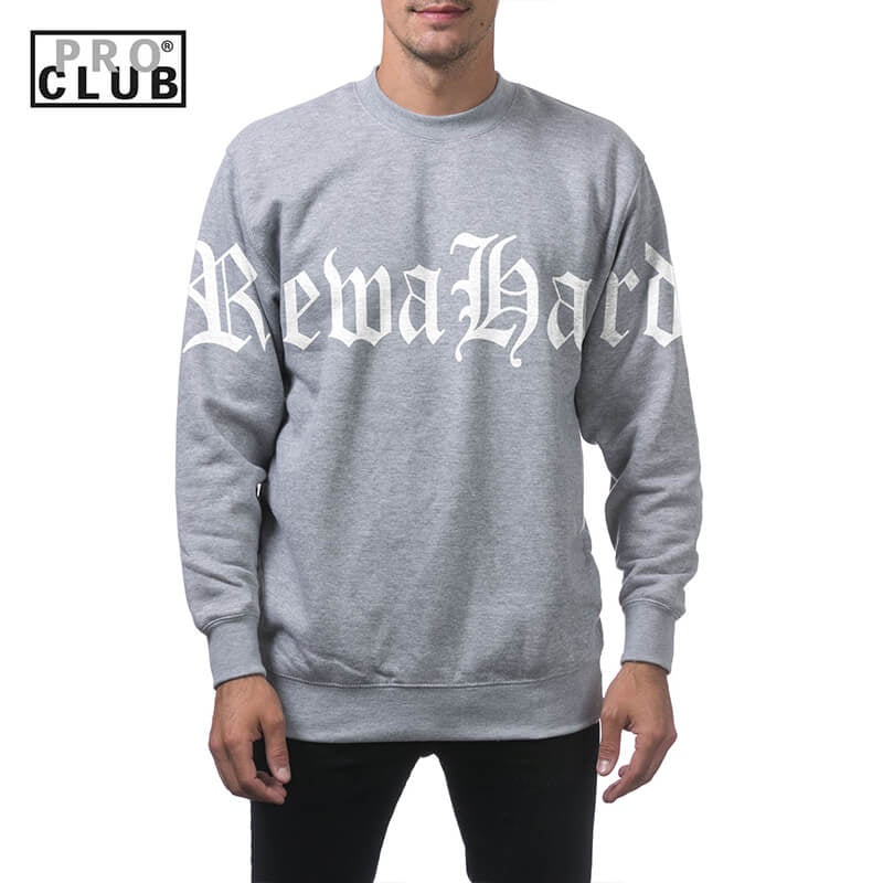 REWAHARD FRONT OLD ENGLISH Pro Club Heavyweight Pullover Sweater (13oz)